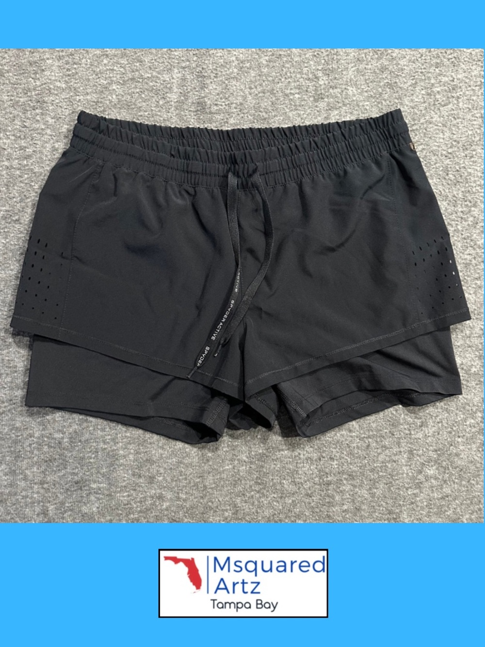 Spyder Active Women's Large Black Running Training Shorts Compression Liner